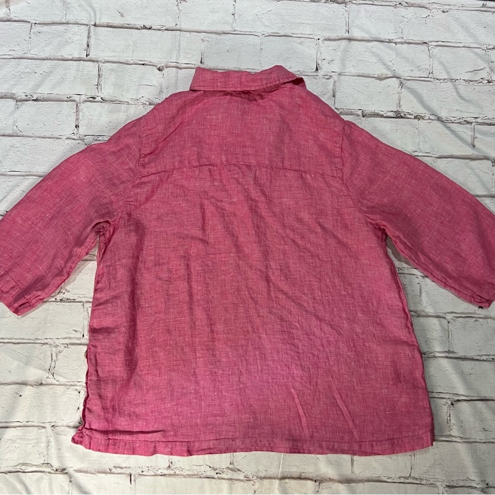 Tahari Pink Linen Blouse - Picture 7 of 7